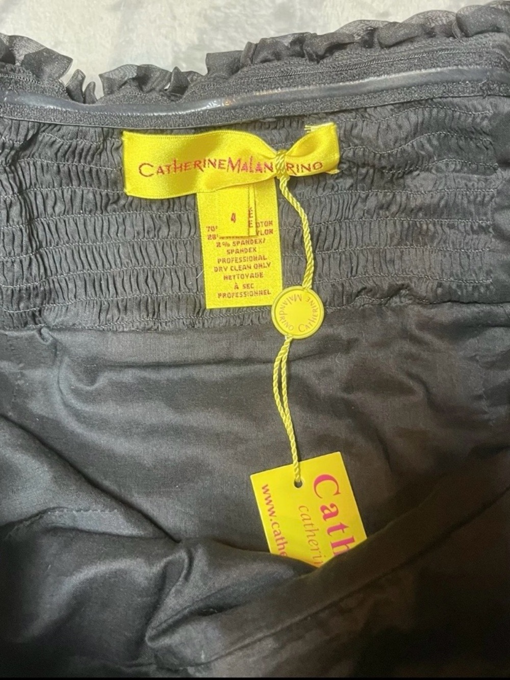 Catherine Malandrino Origami Pleated Strapless Dress Black Size 4 NWT - Picture 5 of 10